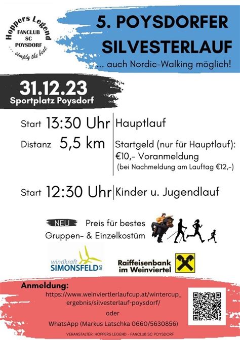 Poysdorfer Silvesterlauf News Sc Poysdorf Vereinshomepage