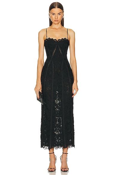 Dolce And Gabbana Lace Bustier Dress In Black Fwrd