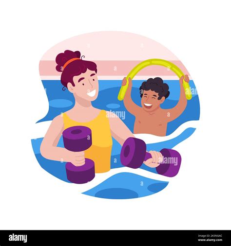 Aqua Aerobics Isolated Cartoon Vector Illustration Stock Vector Image