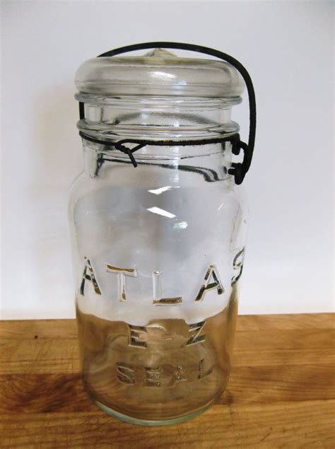 Antique Atlas E Z Seal Quart Canning Jar With Lid Etsy Canning Jars