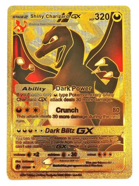 CARTE POKÉMON DORÉ ANGLAISE US Neuf Shiny Charizard GX EUR 5 00