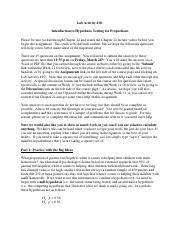 Lab10 Introducton Hypothesis Testing Sp21 Pdf Lab Activity 10