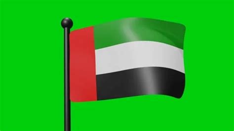 UAE Flag Waving In Slow Motion On The Gr Stock Video Pond5