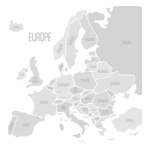 Outline Map Of Europe Simplified Wireframe Map Of Black Lined Borders