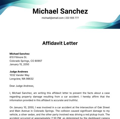 Free Affidavit Letter Templates And Examples Edit Online And Download