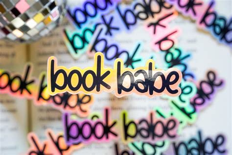 Book Babe Sticker Holographic Sticker Water Bottle Sticker Reader Gift Book Gift Reading