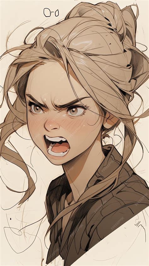 Premium Ai Image Angry Anime Face