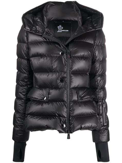 Shop Black Moncler Grenoble Padded Hooded Jacket With Express Delivery