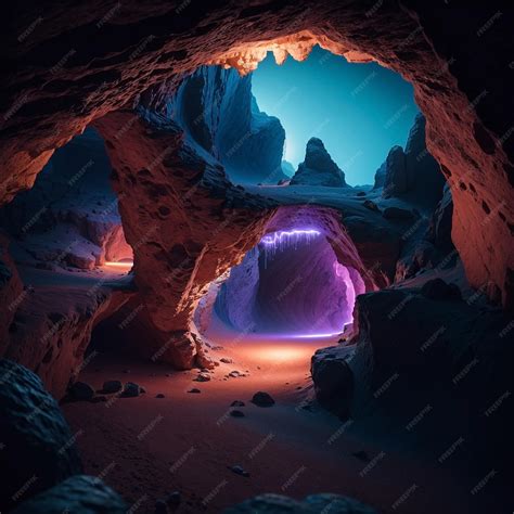 Premium AI Image | underground cave with different paths