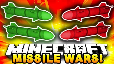 Minecraft RED VS GREEN MISSILE WARS 3 TNT Battle W The Pack YouTube