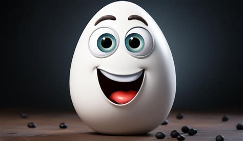 Premium Photo Funny Egg With Smiling Face Ai Generated