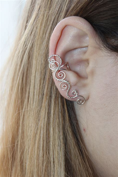 Ear Cuff Fake Without Piercing Cartilage Earrings Earrings Etsy