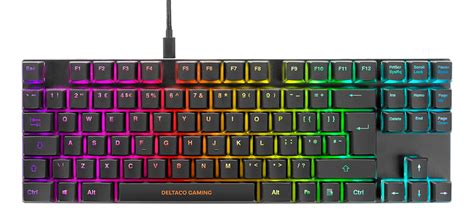 DELTACO GAMING TKL Mechanical Keyboard Red Switches RGB UK Layout