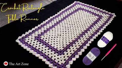 Crochet Simple Rectangular Table Runner For Beginners Youtube