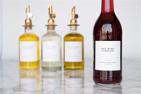 Clean Modern Oil And Vinegar Labels Paper And Pear