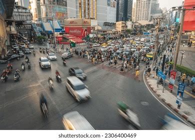 Bangkok Car On Crosswalk Royalty Free Images Stock Photos