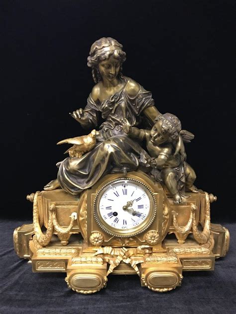 Unknown Diane And Cupidon Antique Gilt Bronze French Clock At Stdibs