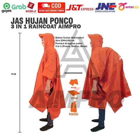 Jual Jas Hujan Ponco Jas Hujan Poncho Raincoat Flysheet Bivak