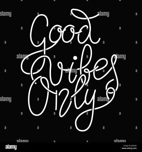 Good Vibes Only Hand Lettering Phrase Design Element For Poster