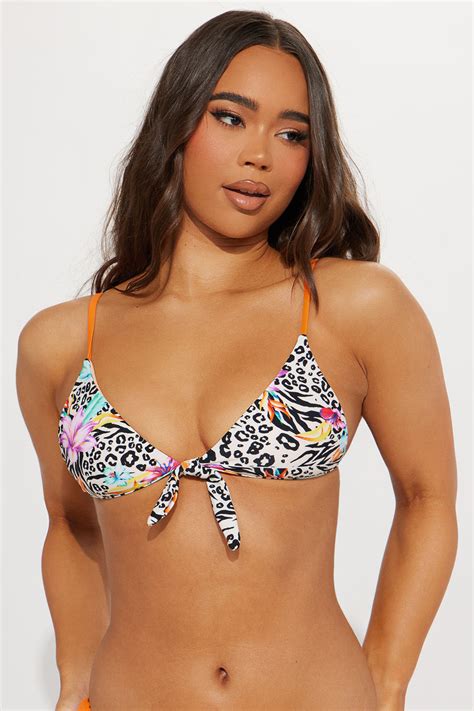 Tropic Safari Triangle Bikini Top Multi Color Fashion Nova Swimwear Fashion Nova