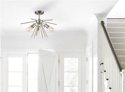 Brushed Nickel Ceiling Light Sputnik Chandelier Claxy