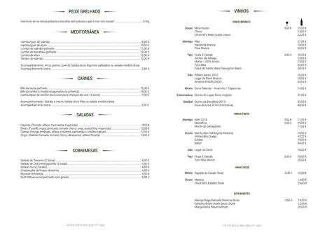 Menu Em Origin Restaurante Lisboa