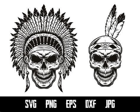 Indian Skulls Black Vector Files Bundle Digital File Etsy