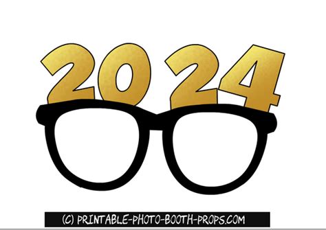 Free Printable New Year 2024 Photo Booth Props