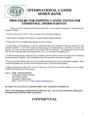 Fillable Online International Canine Semen Bank Fax Email Print Pdffiller