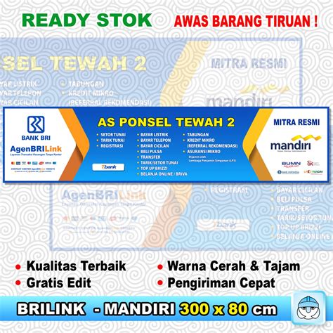 Jual Banner Spanduk Agen Brilink Mandiri Shopee Indonesia