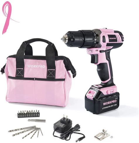 New Sale Pink Cordless 20v Lithium Ion Drill Driver Set 15ah 1