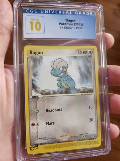 POP 1 CGC 10 PRISTINE Bagon 2003 Pokemon Card 49 97 EX Dragon EBay