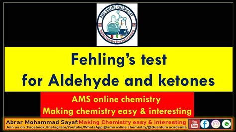 Fehling Test For Aldehydes And Ketones Youtube