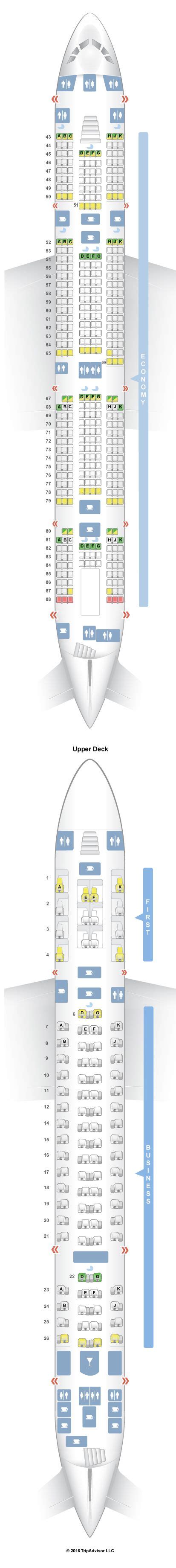 Seat Map Emirates Airbus A380 Three Class Long Range 790