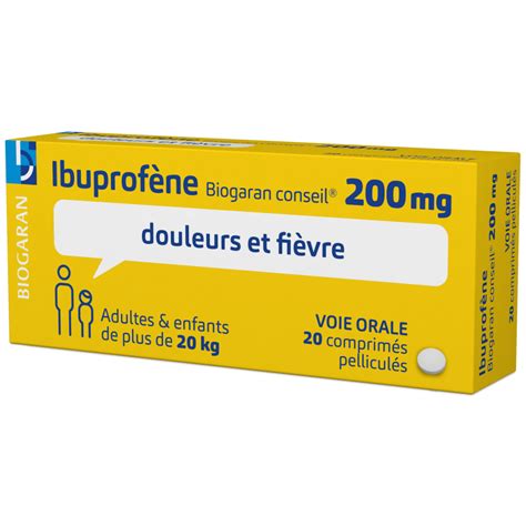 BIOGARAN Ibuprofène Douleurs et Fièvres 200mg