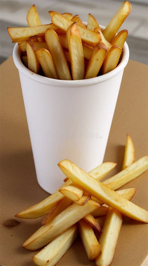 French Fries in a Paper Cup. Generative AI Stock Illustration ...