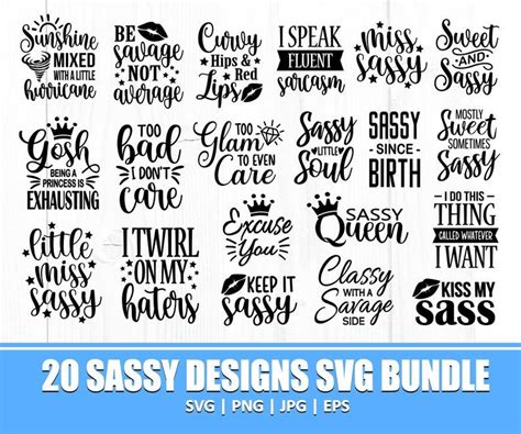 Sarcastic Svg Bundle Sassy Svg Bundle Funny Svg Mean Svg Etsy Sassy