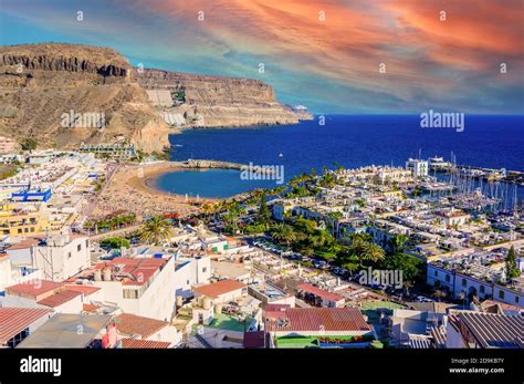 Puerto Mogan Beautiful Scenery At Coast Of Gran Canaria Canarian
