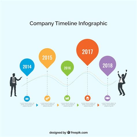 Free Vector Colorful Company Milestones With Flat Design