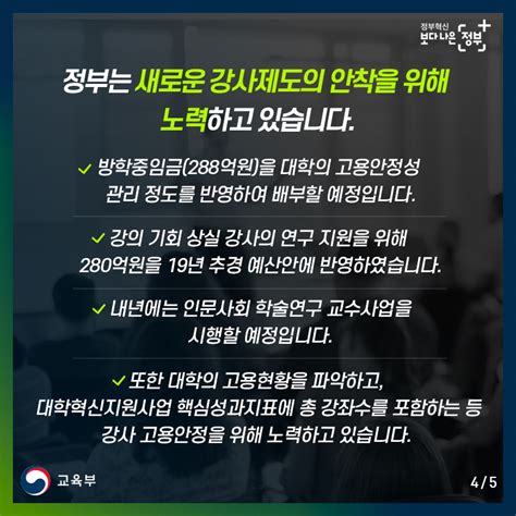 카드뉴스 새로운 대학강사제도가 도입됩니다