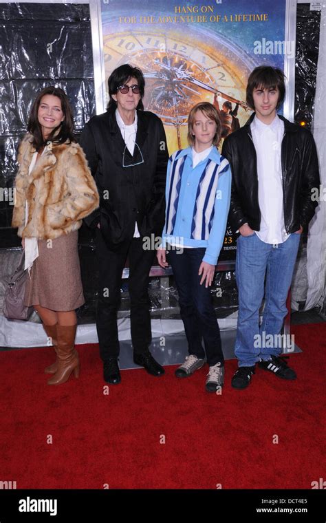 Paulina Porizkova, Ric Ocasek and their sons The 'Hugo' premiere held at the Ziegfeld Theatre ...