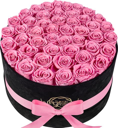 Forever Real Roses In Suede Box 47 Piece Roses In A Box