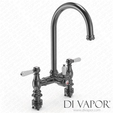 Ellsi PDT In Traditional Bridge Hot Water Kitchen Mixer Gun Metal White Spare