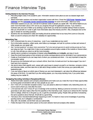 fillable  finance interview tips fax email print pdffiller