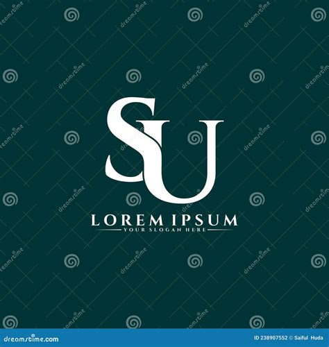 Letter SU Simple Monogram Logo Icon Design Stock Vector Illustration