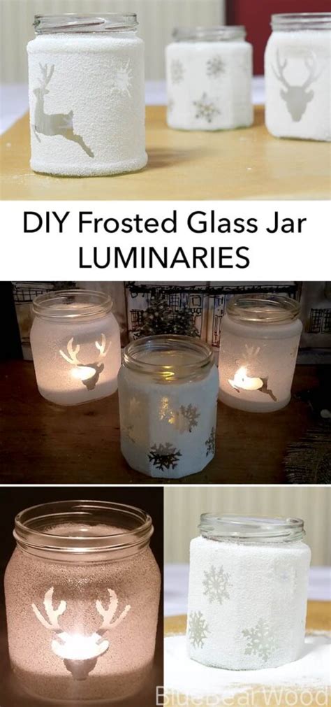 Easy Upcycled Jam Jar DIY Frosted Luminaries Tutorial