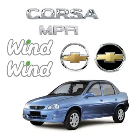 Kit Emblemas Corsa Mpfi Wind Ades Chevrolet Grade Mala Gm