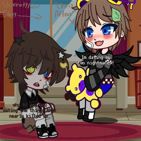 Evan Meets Chris Stereotypical Au Evan Afton Fnaf Gacha Club