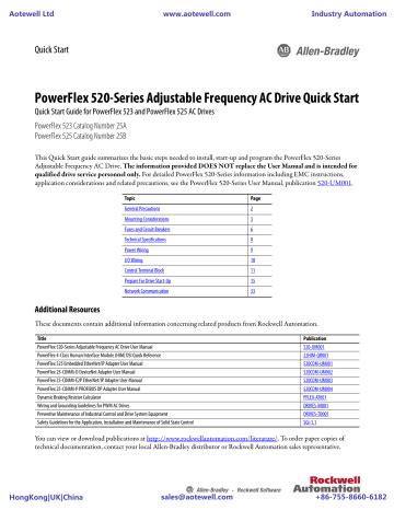 Allen Bradley Powerflex Powerflex Quick Start Manual Manualzz