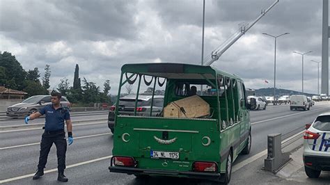 İstanbul da feci kaza Köprüde trafik yoğunluğu oluştu İstanbul Haberleri